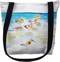 Betsy Drake TY1090S 13 x 13 in. Five Sanderlings Small Tote Bag