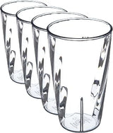 Carlisle FoodService Products Plastic Tumbler with Swirl Design for Home and Restaurant, Polycarbonate, 12 Ounces, Clear (Pack of 4)