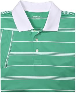 Brooks Brothers Mens Performance Series Soft Polyester Blend Three Button Golf Polo Shirt,