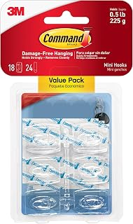 Command 4-packages of Mini Hooks, Organize Damage-Free, Indoor Use (17006CLR-18ES)