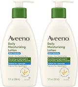 Aveeno Sheer Hydration Daily Moisturizing Fragrance-Free Lotion with Nourishing Prebiotic Oat, Fast-Absorbing Body Moisturizer for Dry Skin with Lightweight, Breathable Feel, 12 fl. oz (Pack of 2)