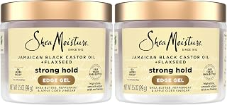 Shea Moisture SheaMoisture Edge Control Strong Hold Gel+Flaxseed Jamaican Black Castor Oil Keeps Edges in Place,No Flakes,Infused With Hydrolyzed Corn Starch,Glycerin,Indulgent Scent ParabenFree AntiFrizz Gel 3.5oz