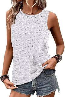 Leopard Print Tank Top for Women Summer Sleeveless Tops Casual Cute Graphic Tanks Loose Fit Vintage Vacation Shirt