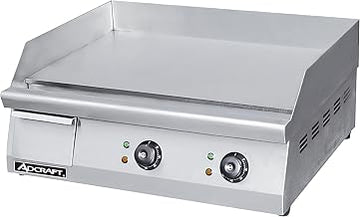 Adcraft 24" Countertop Electric Griddle with Thermostatic Controls and Heavy Duty with Temperatures ranging from 120-570 Degrees, NSF Certified, 220V, 24-inch, Stainless Steel