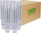 ECO PRODUCTS BlueStripe Disposable Recycled Cold Cups, 20 oz, 1000 Count | Eco-Friendly Cold Drink Cups, Clear Recycled PET Plastic, To-Go Beverage Cups For Water, Juice, Smoothies, Iced Coffee