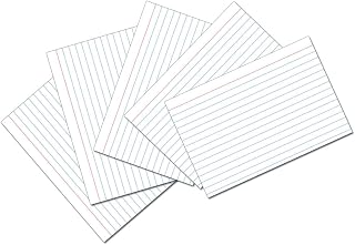Pacon PAC5136 Index Cards, 4" x 6", 1/4" Ruled, White, Pack of 100