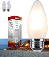 Satco S12160 4.5W LED B11 Bulb, Warm Dimming 3000K-2000K, 450 Lumens, 90 CRI, 40W Replacement, Frost Finish, E26 Medium Base, Enclosed Fixture Rated, Dimmable, 120 Volt (2 Pack)