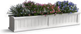 Mayne Cape Cod 60in Self-Watering Rectangular Window Box Planter, White | Self-watering, All season, Fade resistant, Mounting brackets included, Built-in overflow, 15-year warranty