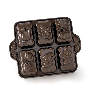 Harvest Mini Loaf Pan by Nordic Ware – 5-Cup, 5.0 cups, Aluminum, Brown, Model 84448