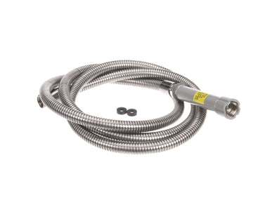 96" Flexible Stainless Steel Hose by T&S Brass – 96 in., Stainless Steel,Steel,Brass, Stainless Steel,Brass, Model B-0096-H