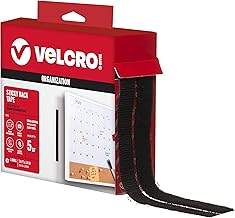 VELCRO Brand – 30 ft Sticky Back Hook and Loop Fasteners – Peel and Stick Permanent Adhesive Tape Keeps Classrooms, Home, and Offices Organized – Cut-to-Length Roll | 3/4 in Wide | Black, (91137)