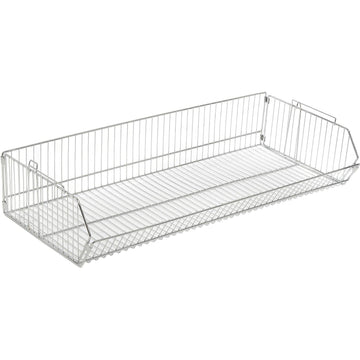 Stackable/Interlocking Wire Storage Bin by Global Industrial – 20"L x 48"W x 9"H, Steel, Chrome, Model 832124
