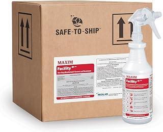 Midlab Maxim Facility+ One Step Disinfectant Cleaner and Deodorant, 1 Quart (32oz), Pack of 6, Includes 1 Trigger Sprayer, Contains Hydrogen Peroxide, Use for Fentanyl Decontamination at Full Strength