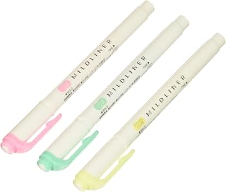 Zebra Technologies Zebra Highlighter Mild Liner, 3 Color Set (WKT7-3C)