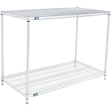 ESD, 2 Tier, Wire Shelving Starter Unit, 48" W x 21" D x 34" H by Nexel – 48" W x 21" D x 34" H, Alloy Steel, Chrome, Model 21483ESD2