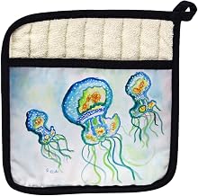 Betsy Drake PT1039 Three Jellyfish Pot Holder