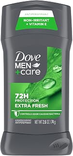 Dove Men+Care Men's Antiperspirant Deodorant Stick Extra Fresh With 72-hour Sweat & Odor Protection with 1/4 Moisturizing Cream & Long-lasting Citrus Scent 2.6 oz