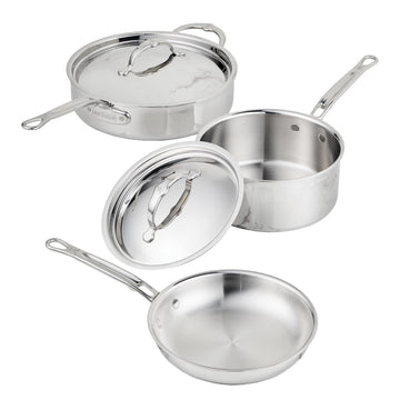 ProBond Luxe 5-Piece Professional Clad Stainless Steel Cookware Set by Hestan – Medium, Stainless Steel, Multicolor, Model 31767