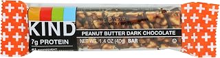 Kind Peanut Butter Dark Chocolate + Protein Bar, Gluten Free, 1.4 Ounces (Pack Of 12)