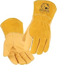 Black Stallion GM1715-TT Grain Pigskin Palm MIG Glove with Side Padding, Medium