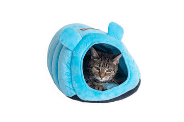 Cat Bed Model Tube Shape by Armarkat – 20 x 14 x 11, Fabric, Sky blue, Model C90CTL
