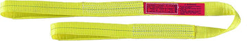 EE2801DFX3 Polyester Web Eye and Eye Sling, Flat Eye, 2-ply, 1" x 3',Yellow