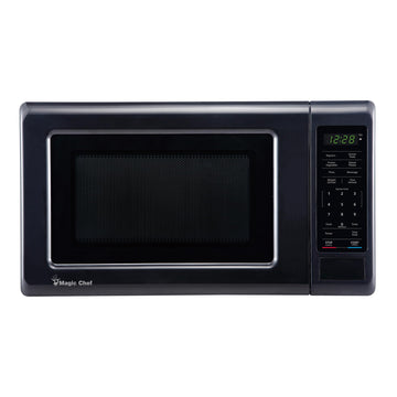 0.7 cu. ft. Countertop Microwave in Black - 700W (10.1"H x 17"W x 12.5"D) by Magic Chef – 0.7 cu. ft., 0.7 cubic_feet, Steel, Black, Model MC77MB