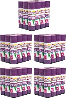 Colorations Purple Glue Sticks, Set of 60, Stick 0.88 oz, Dries Clear