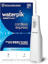 Waterpik Cordless Express Portable Water Flosser, 3 AA Batteries, White