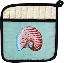Betsy Drake PT118C Nautilus Shell Teal Pot Holder