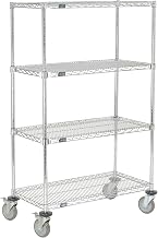 Nexel E-Z Adjust Wire Shelf Truck, 36x18x60, 1200 Pound Capacity with Brakes