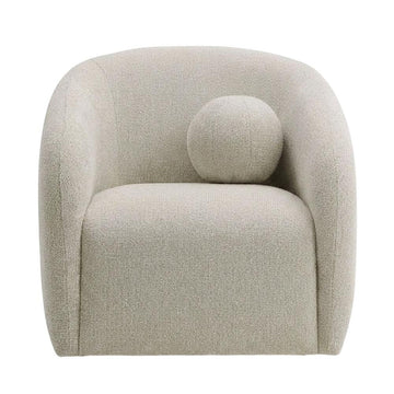 Chenille Fabric Armchair with Swivel Base by Furnifact – Polyester, Dove Gray