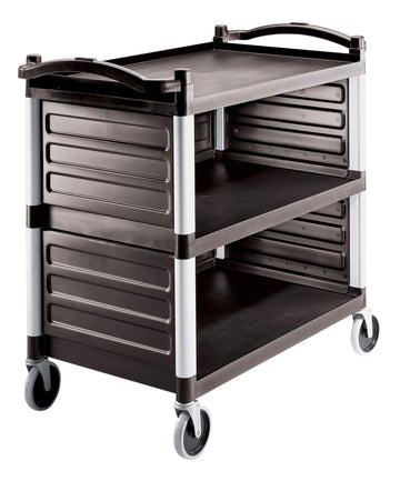 (1100) Single Shelf Panel Set for KD Utility Carts by Cambro – Polypropylene, Black, Model 788699