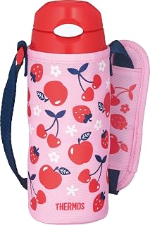Thermos FHL-402F PK-R Vacuum Insulated Straw Bottle, 13.5 fl oz (400 ml), Pink Red, For Cold Retention