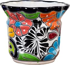 Nearly Natural 7 in x 8 in Hand-Painted Mexican Talavera Ceramic Planter