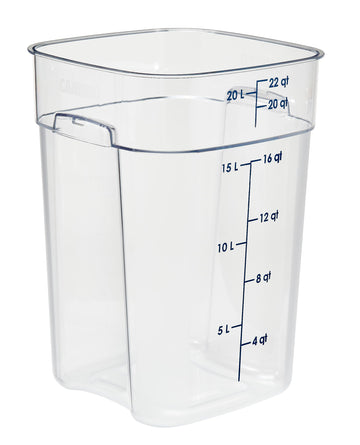 FreshPro 22Qt Food Storage Container in Clear for Industrial and Kitchen Use by Cambro – 22.0 quarts, Polycarbonate (PC), Clear, Model 22SFSPROCW135