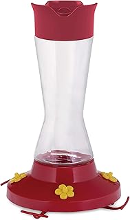 Perky-Pet 210PB Pinch-Waist Glass Hummingbird Feeder with Perches, Built-in Ant Moat and Bee Guards - Outdoor Garden Decor, Unique Gifts