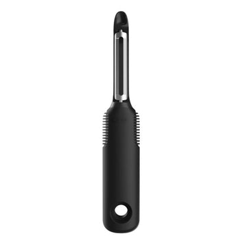 Good Grips Swivel Vegetable Peeler with Soft Comfortable Handle - Black by OXO – 1pc, Stainless Steel, Black, Model 20081V6