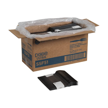 Dixie SSF51 SmartStock Plastic Cutlery Refill, Forks, Black, 6.5 Inches, 40 Per Pack (Case of 24 Packs)