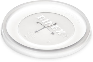 Disposable Lid with Straw Slot for CFS Stackable and Louis Tumblers by DINEX – 0.5" x 2.62" x 2.62", 8 ounces, Polystyrene, Straw, Model DX1191ST8714