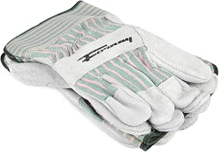 Forney 53206 Cowhide Leather Palm Men's Work Gloves, X-Large, 3-Pack,Gray