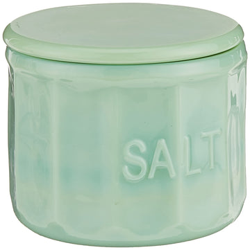 Salt Cellar with Lid by Tablecraft – 3.75" x 3.75" x 3.125", 9.0 fluid_ounces, Glass, Green, Model HJSC10