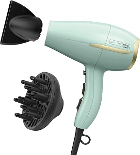 INFINITIPRO by CONAIR Heat Protect Hair Dryer with Diffuser | Blow Dryer with Advanced Heat Protection Helps Minimize Overdried Hair