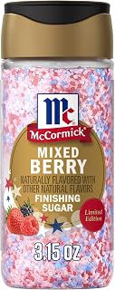 McCormick Finishing Sugar, Mixed Berry, Limited Edition, Sweet Berry Flavors, Sprinkle on Breakfast and Dessert Favorites, Garnish Beverages, 3.15 oz