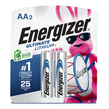 Ultimate Lithium AA Batteries (2 Pack) by Energizer – 2 Count (Pack of 1), Multicolor, Pack of 2, Model EVEL91BP2
