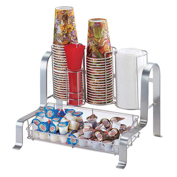 SoHo Condiment Organizer by CAL-MIL – 12" H x 15.75" W x 11.75" D, Metal, Silver, Model 1594-74