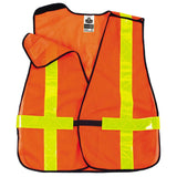 GloWear 8080BAX Hi-Gloss Breakaway Vest with X-Back by Ergodyne – One Size, Polyester, Orange, Model 26030