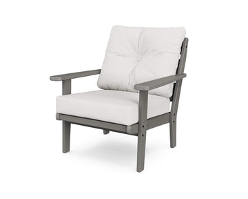 ® Lakeside Deep Seating Chair in Slate Grey/Natural Linen by Polywood – High Density Polyethylene (HDPE), Slate Grey / Natural Linen, Model 4411-GY152939