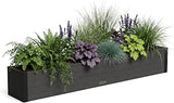 Mayne Vista 60in Rctangular Window Box Planter, Charcoal | All season, Fade resistant, Mounting brackets included, Woodgrain finish, Built-in overflow, 10-year warranty