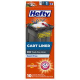 65 Gallon Cart Liner Extra Large Trash Bags by Hefty – 10 Count (Pack of 1), 65.0 gallons, Plastic, Black, Model 00E83578